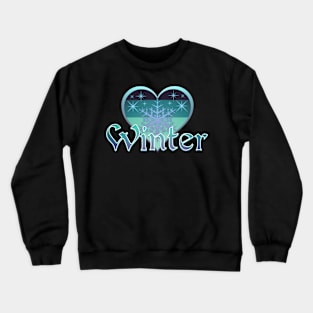Winter Heart Retro Sunset Snowflake Crewneck Sweatshirt